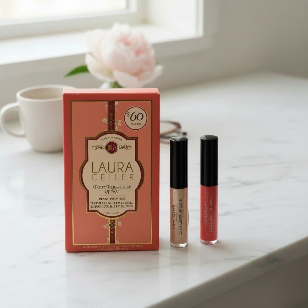 Laura Geller Lip Kit Pinky Promise + 2 Bonus Glosses New